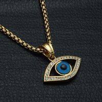 Casual Streetwear Devil's Eye Stainless Steel Inlay Zircon Pendant Necklace main image 1