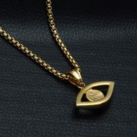 Casual Streetwear Devil's Eye Stainless Steel Inlay Zircon Pendant Necklace main image 3