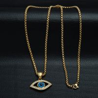 Casual Streetwear Devil's Eye Stainless Steel Inlay Zircon Pendant Necklace main image 2