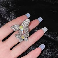 1 Pair Elegant Streetwear Butterfly Inlay Alloy Rhinestones Earrings main image 3