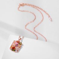 Wholesale Elegant Simple Style Streetwear Flower 304 Stainless Steel Copper Plating Hollow Out Inlay K Gold Plated Zircon Pendant Necklace main image 6