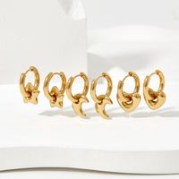 1 Pair Casual Simple Style Star Moon Heart Shape Plating 304 Stainless Steel 16K Gold Plated White Gold Plated Gold Plated Earrings main image 1