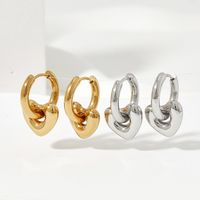 1 Pair Casual Simple Style Star Moon Heart Shape Plating 304 Stainless Steel 16K Gold Plated White Gold Plated Gold Plated Earrings main image 4