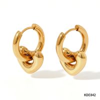 1 Pair Modern Style Star Moon Plating Titanium Steel 18K Gold Plated Earrings sku image 1