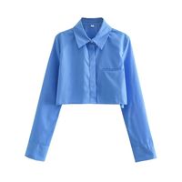 Women's Blouse Long Sleeve Blouses Printing Button Sexy Solid Color sku image 13