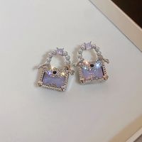 1 Pair Fairy Style Bag Inlay Alloy Artificial Pearls Zircon Earrings main image 5