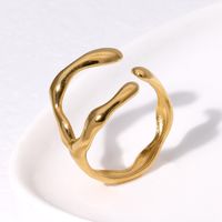304 Stainless Steel 18K Gold Plated Simple Style Irregular Plating Geometric Open Rings main image 3