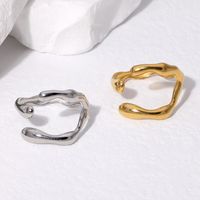 304 Stainless Steel 18K Gold Plated Simple Style Irregular Plating Geometric Open Rings main image 1