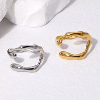 304 Stainless Steel 18K Gold Plated Simple Style Irregular Plating Geometric Open Rings main image 2