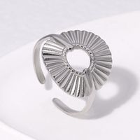 304 Stainless Steel 18K Gold Plated Modern Style Plating Pleated Geometric Open Rings main image 4
