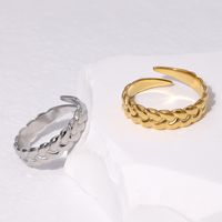304 Stainless Steel 18K Gold Plated Simple Style Plating Solid Color Rings main image 4