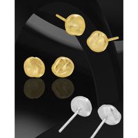 1 Pair Simple Style Solid Color Plating Sterling Silver 18k Gold Plated Ear Studs main image 4