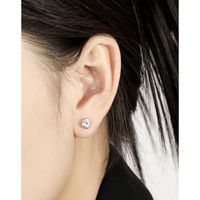 1 Pair Simple Style Solid Color Plating Sterling Silver 18k Gold Plated Ear Studs main image 3
