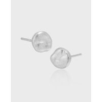 1 Paire Style Simple Couleur Unie Placage Argent Sterling Plaqué Or 18k Boucles D'oreilles main image 1