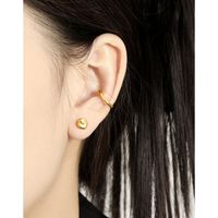 1 Pair Simple Style Solid Color Plating Sterling Silver 18k Gold Plated Ear Studs main image 2