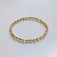 Style Simple Rond Plaqué Or 18k Perle De Rocaille Le Cuivre De Gros Bracelets main image 3