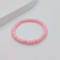 Ig Style Round Solid Color 18k Gold Plated Soft Clay Copper Wholesale Bracelets sku image 1