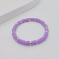 Ig Style Round Solid Color 18k Gold Plated Soft Clay Copper Wholesale Bracelets sku image 6