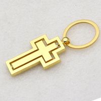 Retro Cross Metal Patchwork Keychain main image 1