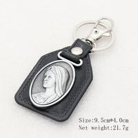 Simple Style Letter Pu Leather Zinc Alloy Patchwork Keychain sku image 3