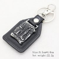 Simple Style Letter Pu Leather Zinc Alloy Patchwork Keychain sku image 8