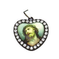 Retro Heart Shape Glass Zinc Alloy Inlay Rhinestones Jewelry Accessories main image 4