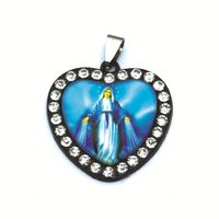 Retro Heart Shape Glass Zinc Alloy Inlay Rhinestones Jewelry Accessories sku image 1