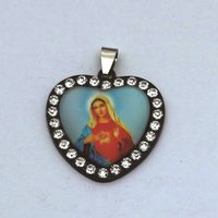 Retro Heart Shape Glass Zinc Alloy Inlay Rhinestones Jewelry Accessories sku image 8
