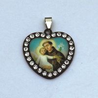 Retro Heart Shape Glass Zinc Alloy Inlay Rhinestones Jewelry Accessories sku image 9