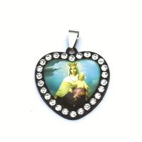 Retro Heart Shape Glass Zinc Alloy Inlay Rhinestones Jewelry Accessories sku image 10