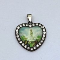 Retro Heart Shape Glass Zinc Alloy Inlay Rhinestones Jewelry Accessories sku image 12