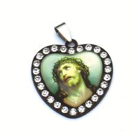 Retro Heart Shape Glass Zinc Alloy Inlay Rhinestones Jewelry Accessories sku image 14