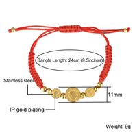 Chinoiserie Elegant Round Stainless Steel Rope Women's Bracelets sku image 2