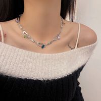 Fairy Style Square Alloy Inlay Artificial Crystal Women's Necklace main image 6