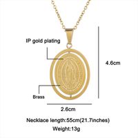 Simple Style Classic Style Oval Stainless Steel Unisex Pendant Necklace sku image 3