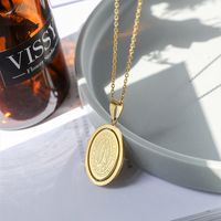 Simple Style Classic Style Oval Stainless Steel Unisex Pendant Necklace main image 3