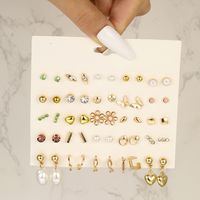 1 Set Fairy Style Elegant Shiny Star Heart Shape Butterfly Artificial Gemstones Artificial Crystal Alloy Gold Plated Silver Plated Ear Studs sku image 9