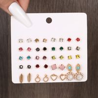 1 Set Fairy Style Elegant Shiny Star Heart Shape Butterfly Artificial Gemstones Artificial Crystal Alloy Gold Plated Silver Plated Ear Studs sku image 6