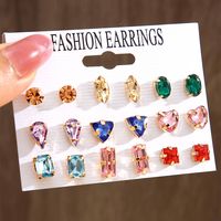 1 Set Fairy Style Elegant Shiny Star Heart Shape Butterfly Artificial Gemstones Artificial Crystal Alloy Gold Plated Silver Plated Ear Studs sku image 4