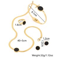 Streetwear Round Titanium Steel Rings Earrings Necklace main image 4