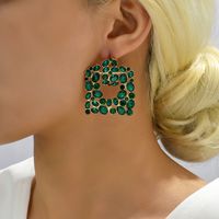1 Pair Retro Lady Geometric Plating Inlay Metal Artificial Gemstones Earrings main image 7