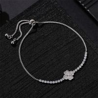 Copper Rhodium Plated Simple Style Plating Inlay Heart Shape Zircon Bracelets main image 1