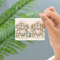 1 Pair Retro Lady Geometric Plating Inlay Metal Artificial Gemstones Earrings sku image 9