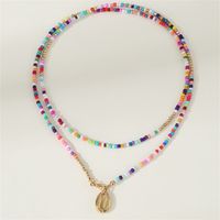 Wholesale Bohemian Color Rice Bead Alloy Colorful Shell Necklace sku image 3