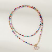 Wholesale Bohemian Color Rice Bead Alloy Colorful Shell Necklace sku image 4