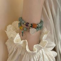 Elegant Classical Lady Round Natural Stone Rope Bracelets main image 7