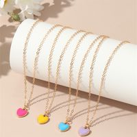 Simple Children's Painting Oil Heart Necklace 4 Sets Wholesale Nihaojewelry sku image 2