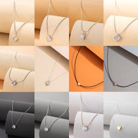 Simple Transparent Invisible Fish Line Zircon Necklace Diamond-studded Clavicle Chain Female main image 1