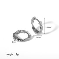 1 Pair Casual Simple Style Twist Plating 304 Stainless Steel Hoop Earrings sku image 1