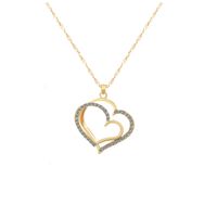 Vintage Style Heart Shape Stainless Steel Plating Inlay Zircon 18k Gold Plated Rose Gold Plated Pendant Necklace sku image 2